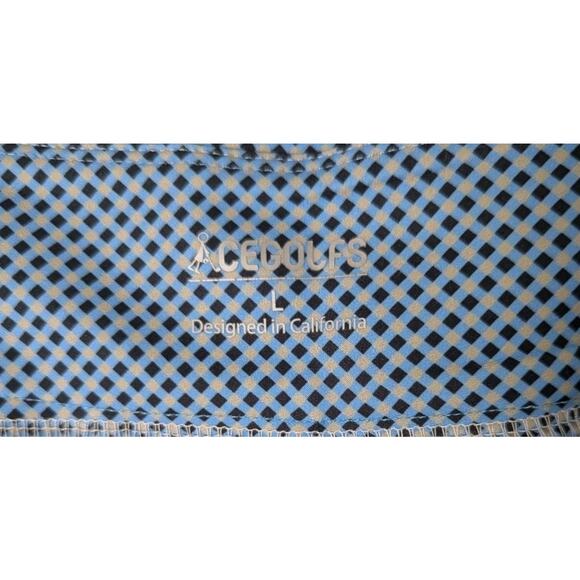 Cegolfs Golf Pants Blue Check Women's Size L Stretch Pockets Athletic - Picture 7 of 9